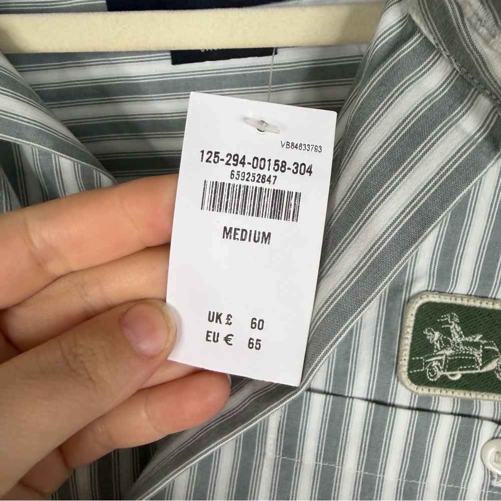 Sz M Random Golf Club x Abercrombie Green Striped Cropped Boxy Shirt NWT $70 - Picture 7 of 10